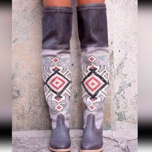 NIB COBRA SOCIETY knitted wool accent over the knee boots size 37